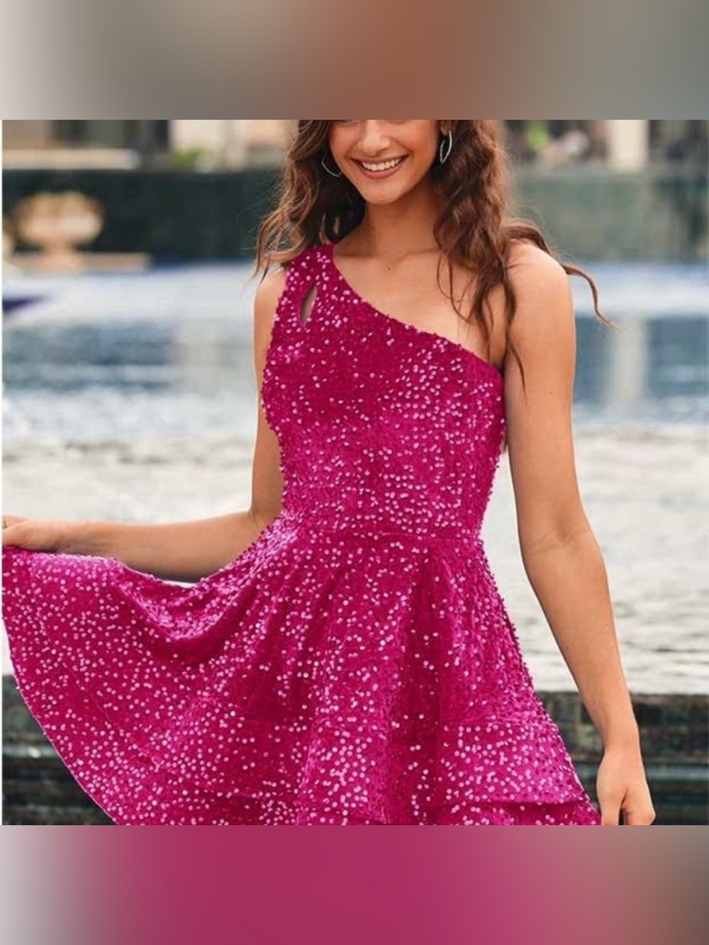 NWT Stacee’s One-Shoulder Sequin Homecoming Dress - Size 2